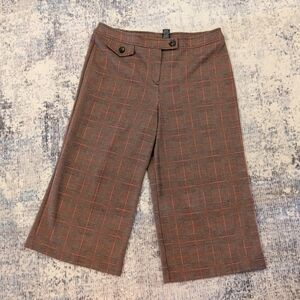 New York & Company Brown Plaid Pants with Red Accent